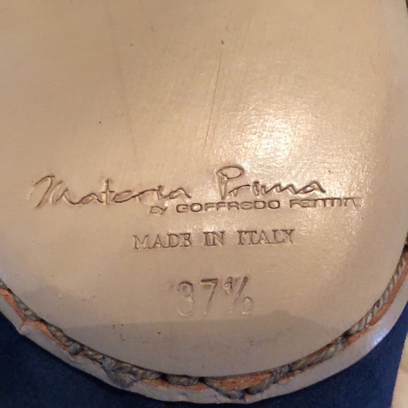 💙🇮🇹Geoffredo Fantini Blue suede crystal & bead embellished kitten heel slides - Picture 11 of 12